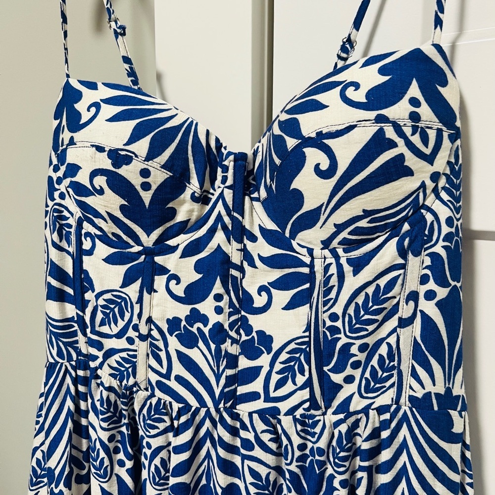 TCEC Blue and White Textured Dress - Picture 3 of 4